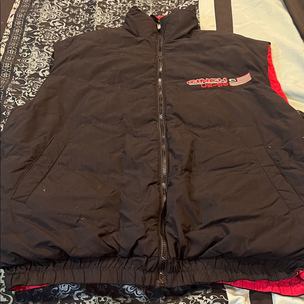 Cinch Black and Red Men's Pro Team Vest